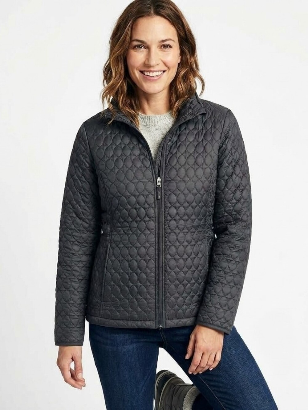 {NWOT} Lands' End Black Quilted Jacket Women's Large | Fall Jacket Autumn Coats